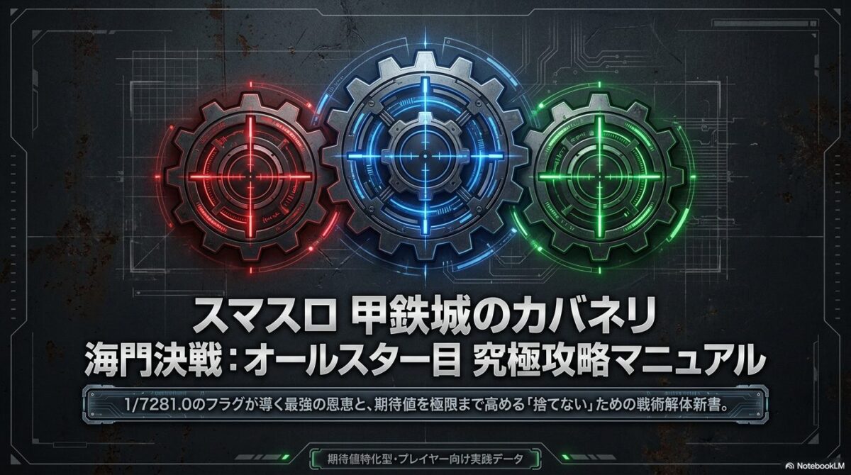 1/7281.0のフラグが最強の恩恵をもたらすこと、期待値を最大化する戦術解体新書であることが記されている 。